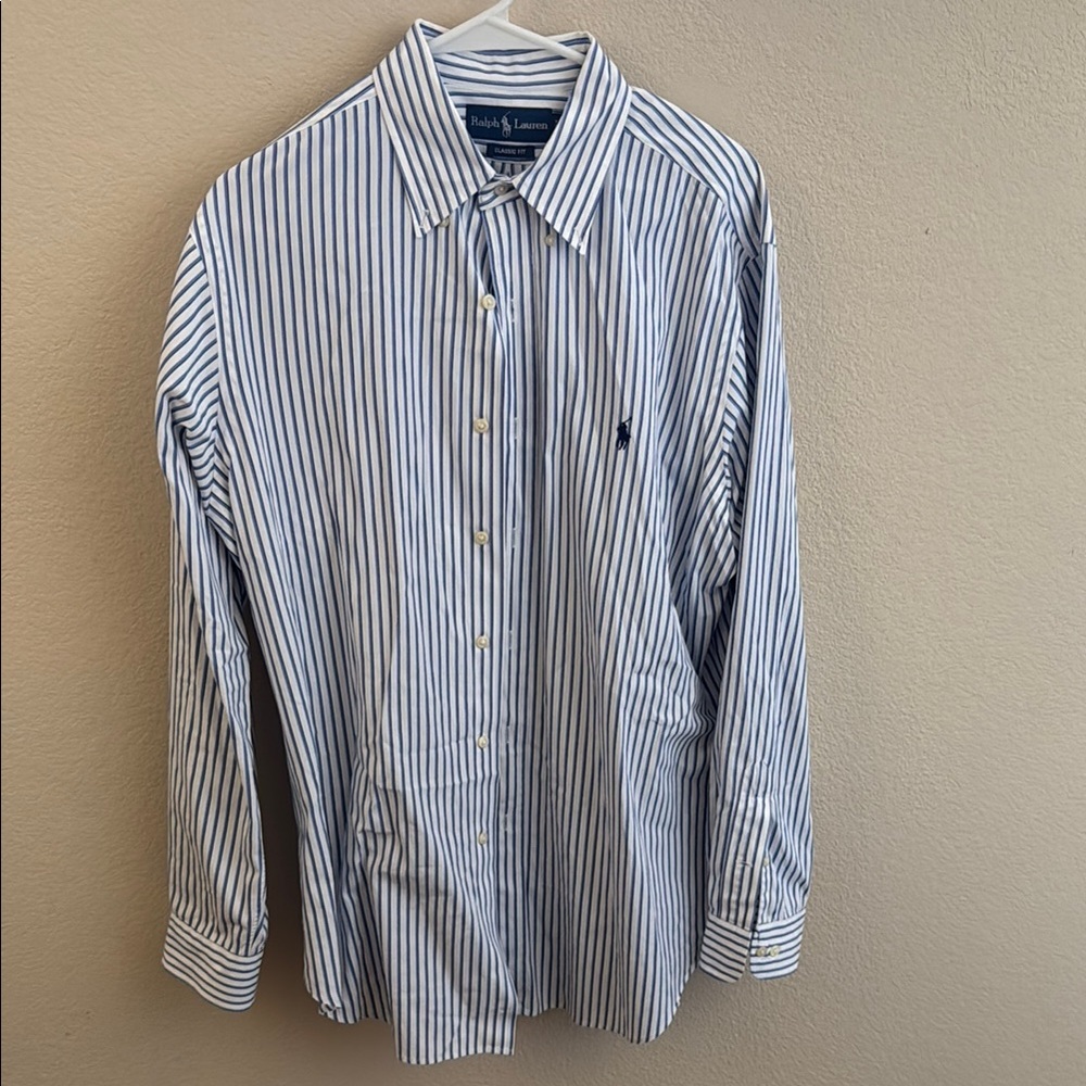 Ralph Lauren Men's Blue Striped Shirt